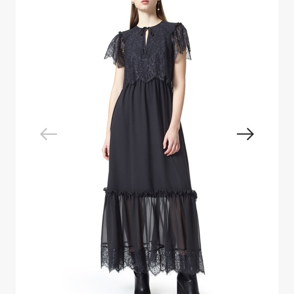 Three Floor Alluring black lace dress